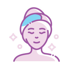 Beauty Treatment icon design in four variation color
