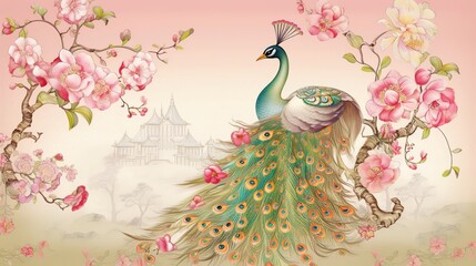 Obraz na płótnie Canvas Colorful Peacock Generative AI