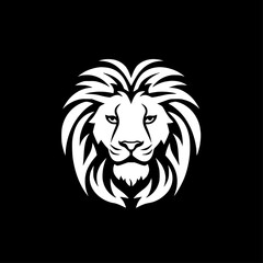 Fototapeta premium Lion - Black and White Isolated Icon - Vector illustration
