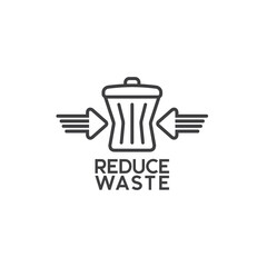 symbol of reduce waste, reduce garbage, vector art.