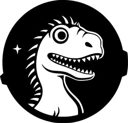 Dinosaur | Black and White Vector illustration