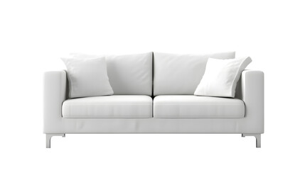 Modern white sofa on isolated white background. Furniture for the modern interior, minimalist design. Generative AI - PNG File