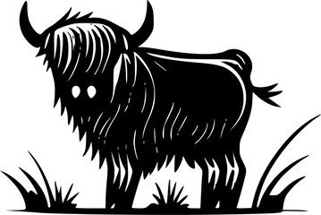 Fototapeta premium Highland Cow - Minimalist and Flat Logo - Vector illustration