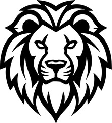 Lion - Black and White Isolated Icon - Vector illustration