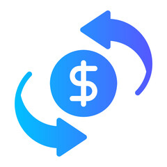 money exchange gradient icon