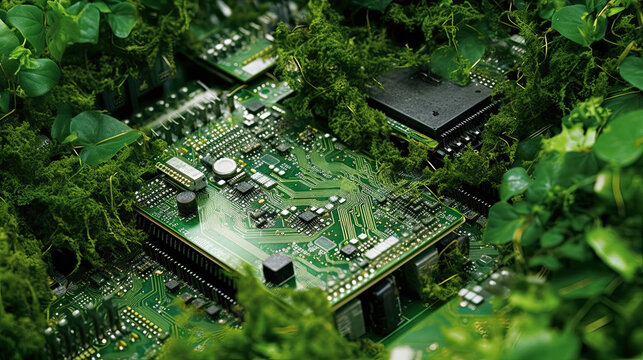 Nature reclaiming discarded electronic waste