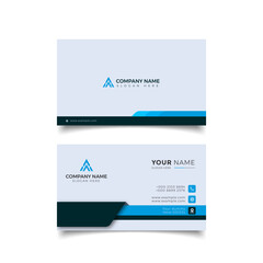 Professional Elegant blue and white Modern Business Card Design Template