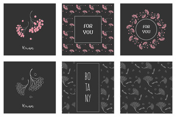 Set of Designs with Rowan Berry on Black