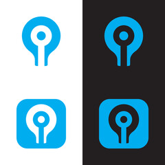set of icons and letter i and initial i, alphabet, font illustration logo design