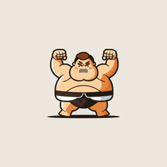 Cute Sumo Japan Character Vector