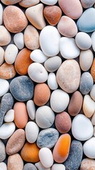 Illustration of small sea stone pebble background, AI Generated