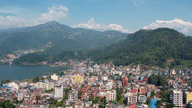 Nepal city and mountin