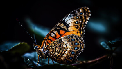 Fototapeta na wymiar The fragile beauty of a multi colored butterfly in nature elegance generated by AI