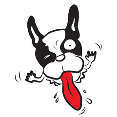 D35 French Bulldog black and white colour dod cartoon cheeky cute naughty funny puppy joke