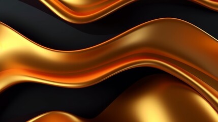 Minimal geometric background. gold elements with fluid. Generative AI.