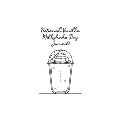 line art of national vanilla milkshake day good for national vanilla milkshake day celebrate. line art. illustration.