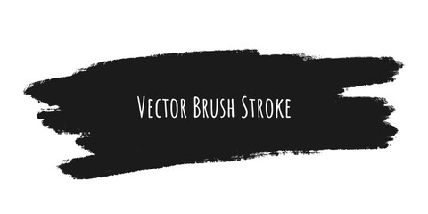 Vector brush Stroke . Distressed banner . Black isolated paintbrush.