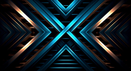 Fototapeta premium Geometric pattern background with light effect. generative ai