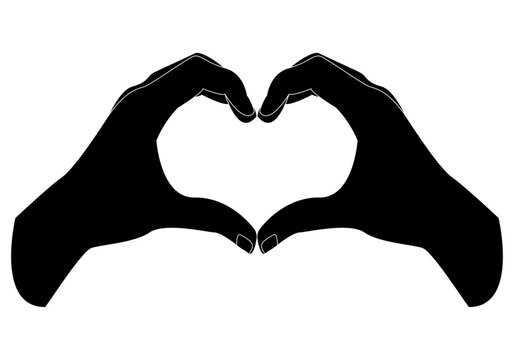 Icono de manos haciendo la forma del coraz&oacute;n. Amor. Emociones