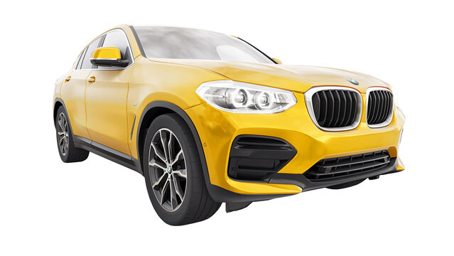 Berlin. Germany. May 29, 2023. BMW X4 M40i Xdrive 2021. sports SUV car for family and adventure. 3d illustration