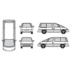 outline of van, minibus part 35