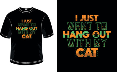 Cat typography t-shirt design template