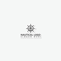 Nautical logo sticker isolated on white