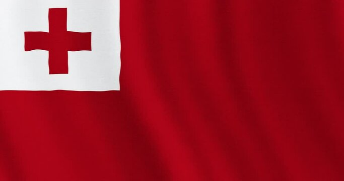 4k seamless loop animation with the flag of the Tonga. Tongan flag backdrop seamless animation.