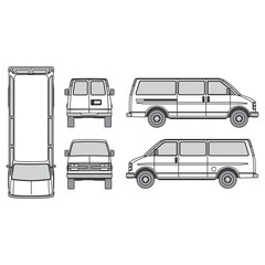 outline of van, minibus part 26