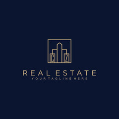 CZ initials Real estate vector logo design Real estate logo  Property logo  Home logo  - obrazy, fototapety, plakaty