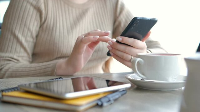 Businessman, hands or green screen phone in coffee shop, restaurant or cafe on social media app or calendar management. Zoom, worker employee or mobile technology mockup of office logo on lunch break