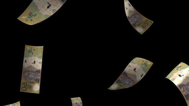 Australia Falling Money Banknote Animation Background