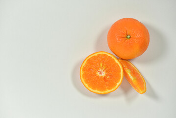 orange isolated on white background Sour tropical fruit Non-toxic food. Suitable for vegetarians and add vitamin C for good health