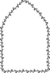 Lancet Arch Leaf rectangular frame architectural window door ornate flower frame floral leaf borders natural Botanical Branches decoration wedding card anniversary celebration beautiful arabesque