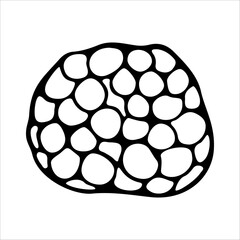 Foam bubbles simple doodle isolated object, editable illustration