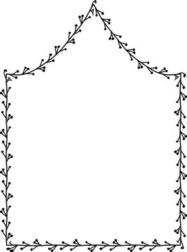 Inflexed Arch Leaf rectangular frame architectural window door ornate flower frame floral leaf borders natural Botanical Branches decoration wedding card anniversary celebration beautiful arabesque
