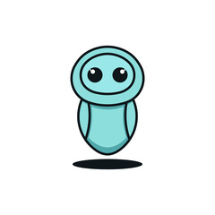 cute green robot character