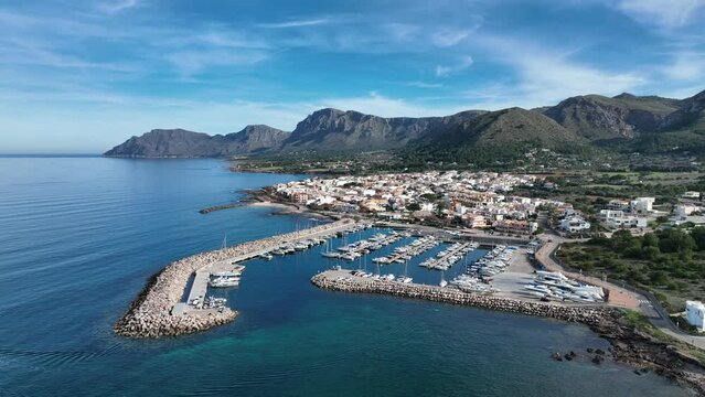 Aerial view of Port d'Alcudia, Mallorca