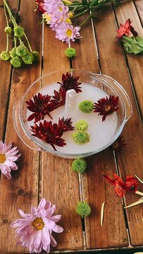 flowers on the table,food, wood, wooden, flower, table, fresh, nature, healthy, vegetable, vegetarian, love, pepper, red, green, natural, decoration, tomato, leaf, dessert, cooking, ingredient, heart,