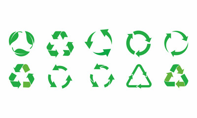 set of recycle vector icon