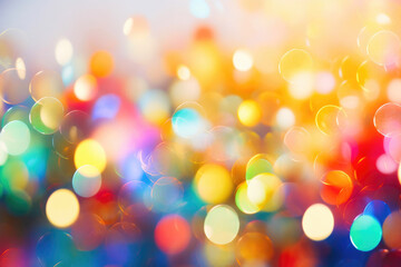 Enchanting Rainbow Colored Bokeh Sparks. Generative AI