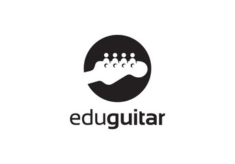 guitar with people live music logo design inspiration