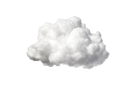 White cloud flufy isolated on transparent background. Generative Ai