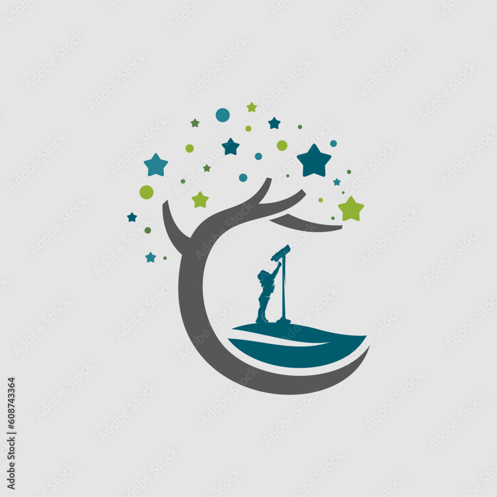 Canvas Prints Kid reaching dream logo template design