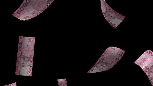 Falling Chile Money Banknote Animation Background