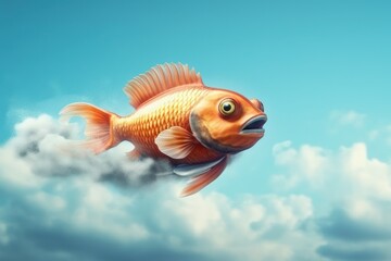 Fototapeta premium A fish driving a car close-up. Generative AI.