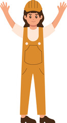 Standing Female Engineer Illustration Vector