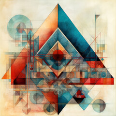 Modern geometric artwork - Generative AI