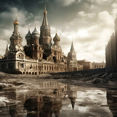 Moscow post - apocalypse. generative ai