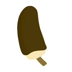 Banana in chocolate on a skewer